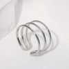 Wholesale Women's Minimalist Geometric Stainless Steel Stacked Rings With Electroplating Cold Open Design