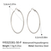 Wholesale Women's Minimalist Geometric Stainless Steel Vacuum Real Gold Plated Hoop Earrings