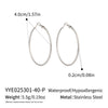 Wholesale Women's Minimalist Geometric Stainless Steel Vacuum Real Gold Plated Hoop Earrings