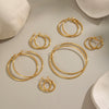 Wholesale Women's Minimalist Geometric Stainless Steel Vacuum Real Gold Plated Hoop Earrings