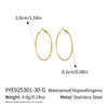 Wholesale Women's Minimalist Geometric Stainless Steel Vacuum Real Gold Plated Hoop Earrings