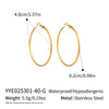Wholesale Women's Minimalist Geometric Stainless Steel Vacuum Real Gold Plated Hoop Earrings