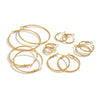 Wholesale Women's Minimalist Geometric Stainless Steel Vacuum Real Gold Plated Hoop Earrings