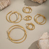 Wholesale Women's Minimalist Geometric Stainless Steel Vacuum Real Gold Plated Hoop Earrings