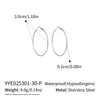 Wholesale Women's Minimalist Geometric Stainless Steel Vacuum Real Gold Plated Hoop Earrings