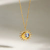 Wholesale Women's Minimalist Geometric Stainless Steel Vacuum Real Gold Plated Necklace
