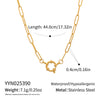 Wholesale Women's Minimalist Geometric Stainless Steel Vacuumplated 18K Gold Spring Clasp Pendant Snake Bone Fishing Line Chain Necklace