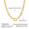 Wholesale Women's Minimalist Geometric Stainless Steel Vacuumplated 18K Gold Spring Clasp Pendant Snake Bone Fishing Line Chain Necklace
