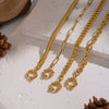 Wholesale Women's Minimalist Geometric Stainless Steel Vacuumplated 18K Gold Spring Clasp Pendant Snake Bone Fishing Line Chain Necklace