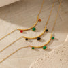 Wholesale Women's Minimalist Geometric Titanium Steel And Stainless Steel Goldplated Round Pendant Oshaped Chain Necklace