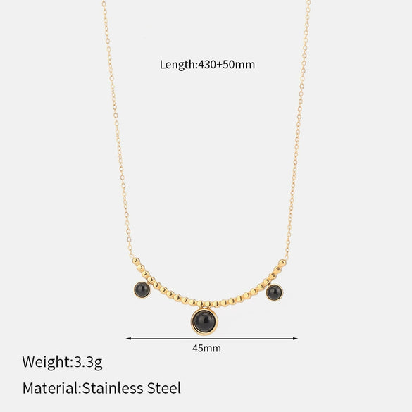 Wholesale Women's Minimalist Geometric Titanium Steel And Stainless Steel Goldplated Round Pendant Oshaped Chain Necklace