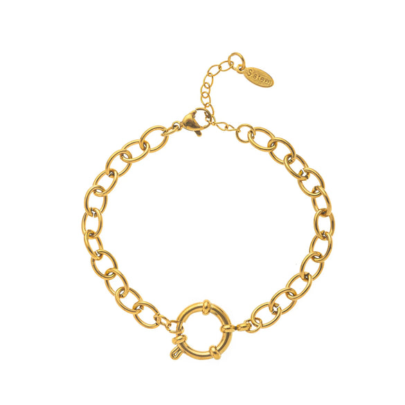 Wholesale Women's Minimalist Geometric Titanium Steel Detachable Sailor Bracelet With Oven Vacuum Plating And Electroplating