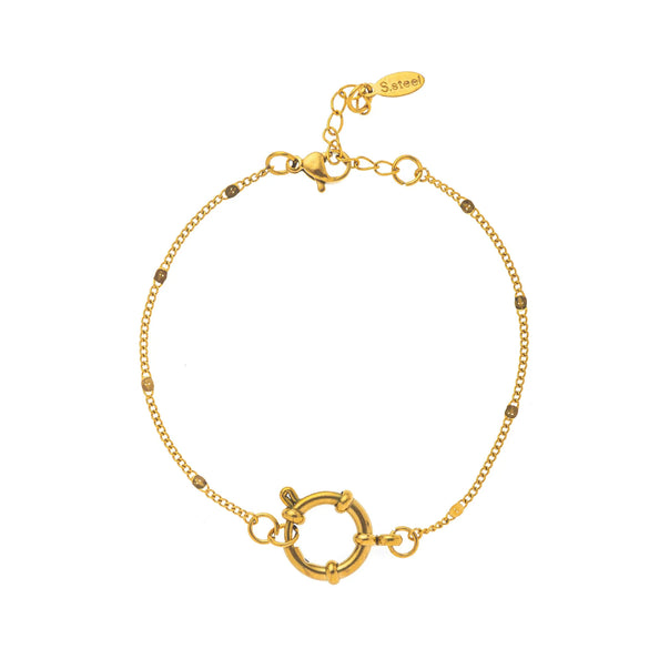 Wholesale Women's Minimalist Geometric Titanium Steel Detachable Sailor Bracelet With Oven Vacuum Plating And Electroplating