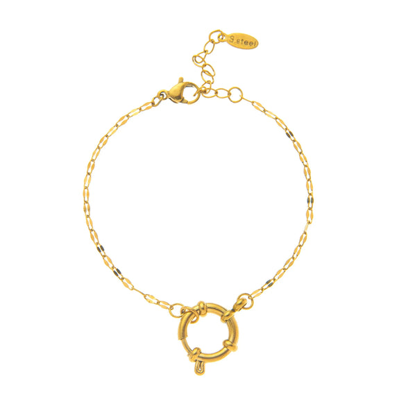 Wholesale Women's Minimalist Geometric Titanium Steel Detachable Sailor Bracelet With Oven Vacuum Plating And Electroplating