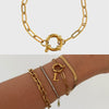 Wholesale Women's Minimalist Geometric Titanium Steel Detachable Sailor Bracelet With Oven Vacuum Plating