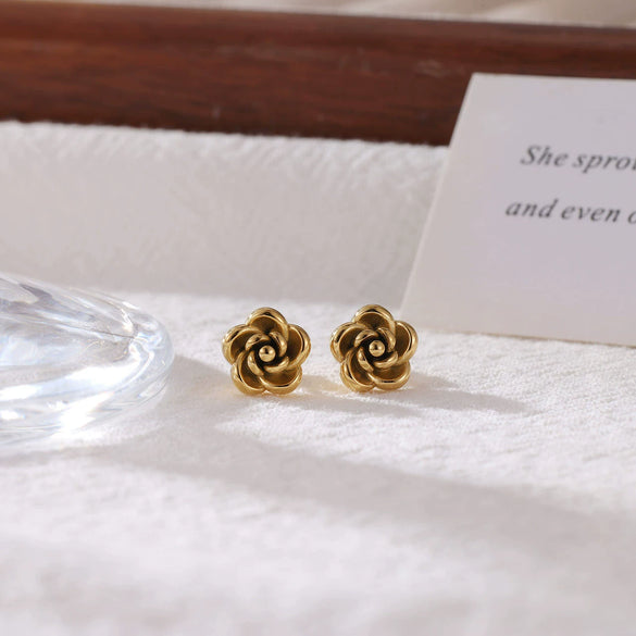 Wholesale Women's Minimalist Geometric Titanium Steel Earrings With Electroplating