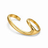 Wholesale Women's Minimalist Geometric Titanium Steel Electroplated Curved Gold Ring