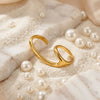 Wholesale Women's Minimalist Geometric Titanium Steel Electroplated Curved Gold Ring