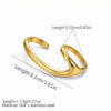 Wholesale Women's Minimalist Geometric Titanium Steel Electroplated Curved Gold Ring