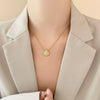 Wholesale Women's Minimalist Geometric Titanium Steel Necklace With Electroplated Design And Snake Bone Chain