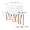 Wholesale Women's Minimalist Geometric Triangle Earring Set With Diamond Studded Copper And Iron Electroplated
