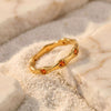 Wholesale Women's Minimalist Geometric Wavy Edge Eightpointed Star Stackable Ring Titanium Steel 18K Gold Plated Diamondstudded