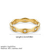 Wholesale Women's Minimalist Geometric Wavy Edge Eightpointed Star Stackable Ring Titanium Steel 18K Gold Plated Diamondstudded