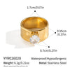 Wholesale Women's Minimalist Geometric Zircon Rings Made Of 18K Gold Stainless Steel With Pvd Furnace Vacuum Real Gold Plating