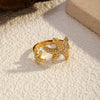 Wholesale Women's Minimalist Heart Shape Stainless Steel Electroplated Open Ring Jewelry Hand Accessories