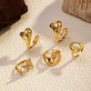 Wholesale Women's Minimalist Heart Shape Stainless Steel Electroplated Open Ring Jewelry Hand Accessories