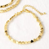 Wholesale Women's Minimalist Heartshaped Beaded Copper Bracelet 18K Gold Plated Electroplated