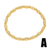 Wholesale Women's Minimalist Heartshaped Beaded Copper Bracelet 18K Gold Plated Electroplated