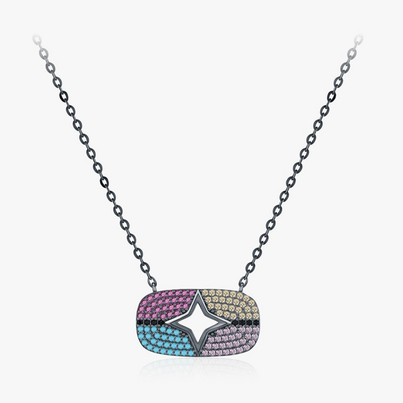 Wholesale Women's Minimalist Hiphop S925 Sterling Silver Star Shape Electroplated Clavicle Necklace