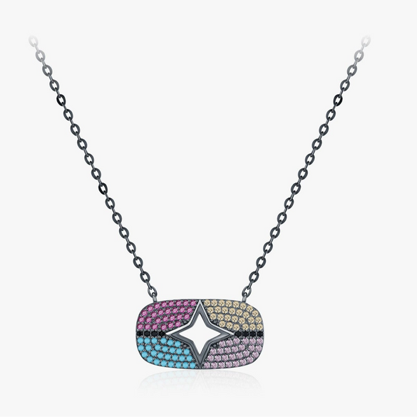 Wholesale Women's Minimalist Hiphop S925 Sterling Silver Star Shape Electroplated Clavicle Necklace