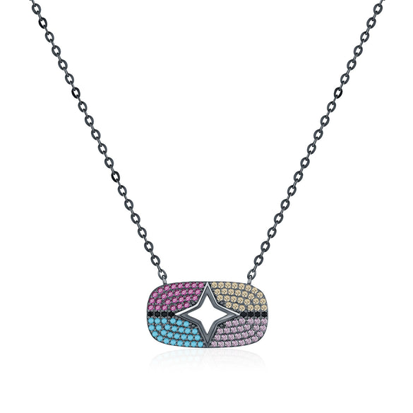 Wholesale Women's Minimalist Hiphop S925 Sterling Silver Star Shape Electroplated Clavicle Necklace