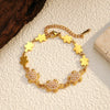 Wholesale Women's Minimalist Ins Style Bowshaped Inlaid Pearl Stainless Steel Electroplated Bracelet
