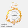 Wholesale Women's Minimalist Ins Style Bowshaped Inlaid Pearl Stainless Steel Electroplated Bracelet