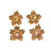 Wholesale Women's Minimalist Irregular Three Dimensional Flower Earrings Stainless Steel Electroplated