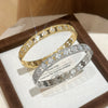 Wholesale Women's Minimalist Light Luxury Brass Microinlaid Fourpetal Flower Bracelet