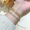 Wholesale Women's Minimalist Light Luxury Brass Microinlaid Fourpetal Flower Bracelet