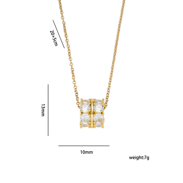 Wholesale Women's Minimalist Light Luxury Cross Chain Necklace With Gold Plated Copper Zircon Pendant And Titanium Steel Chain
