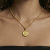 Wholesale Women's Minimalist Light Luxury Geometric 3D Wing Round Pendant Necklace Stainless Steel 18K Gold Plated