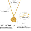 Wholesale Women's Minimalist Light Luxury Geometric 3D Wing Round Pendant Necklace Stainless Steel 18K Gold Plated