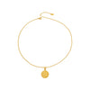 Wholesale Women's Minimalist Light Luxury Geometric 3D Wing Round Pendant Necklace Stainless Steel 18K Gold Plated