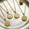 Wholesale Women's Minimalist Light Luxury Geometric 3D Wing Round Pendant Necklace Stainless Steel 18K Gold Plated