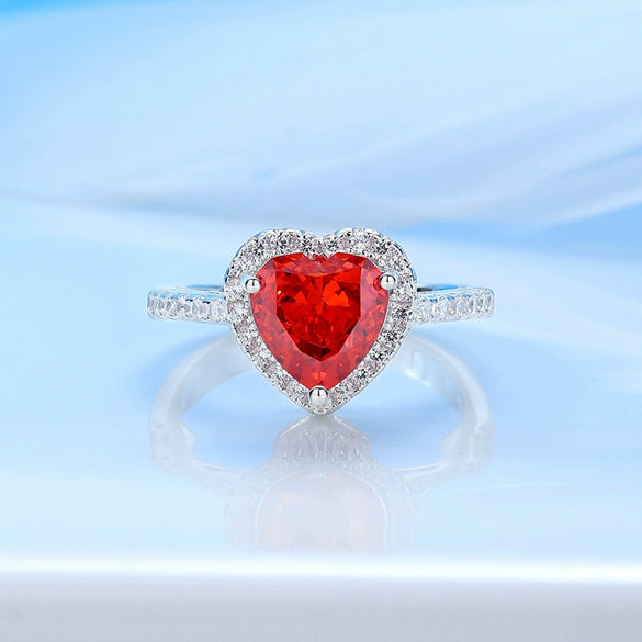 Wholesale Women's Minimalist Love Shape S925 Sterling Silver Ring Inlaid With Zircon