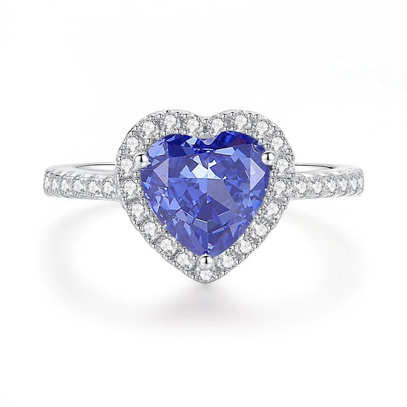 Wholesale Women's Minimalist Love Shape S925 Sterling Silver Ring Inlaid With Zircon