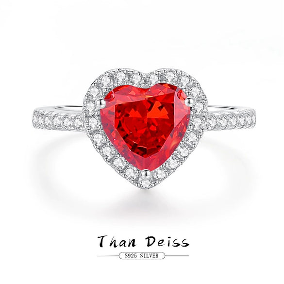 Wholesale Women's Minimalist Love Shape S925 Sterling Silver Ring Inlaid With Zircon
