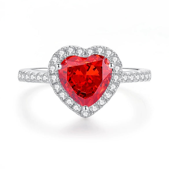 Wholesale Women's Minimalist Love Shape S925 Sterling Silver Ring Inlaid With Zircon