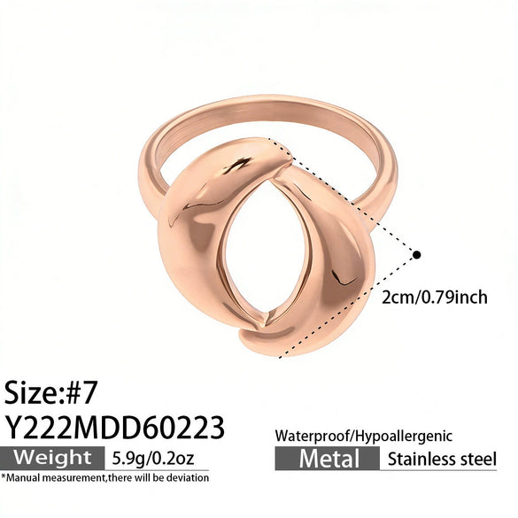Wholesale Women's Minimalist Luxury Geometric Stainless Steel Ring Set